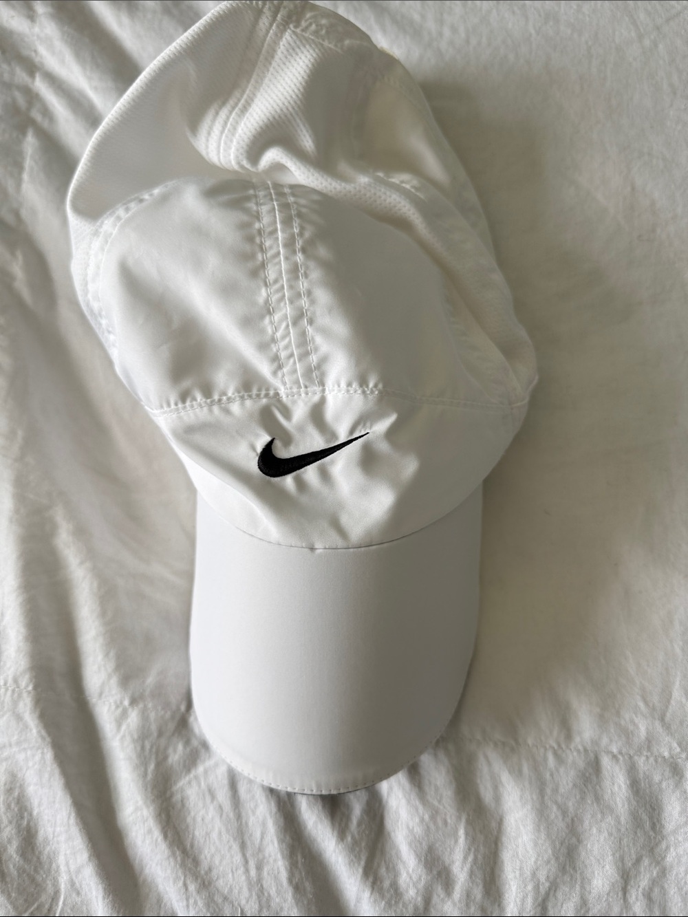 Nike White Cap with Black Swoosh